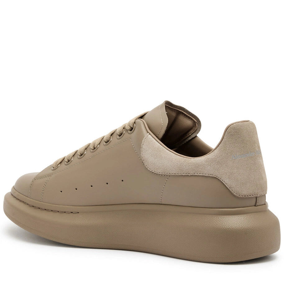 Alexander Mcqueen Oversized Panelled Leather Sneakers Beige