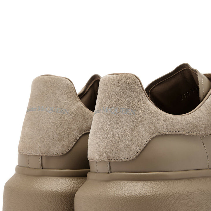 Alexander Mcqueen Oversized Panelled Leather Sneakers Beige