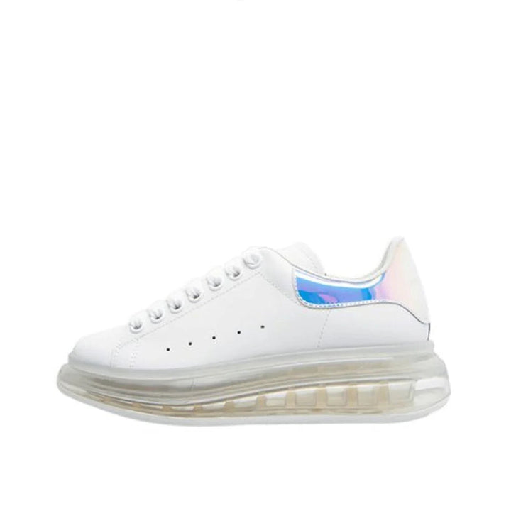 Alexander McQueen White Oversized Transparent Sole Sneakers