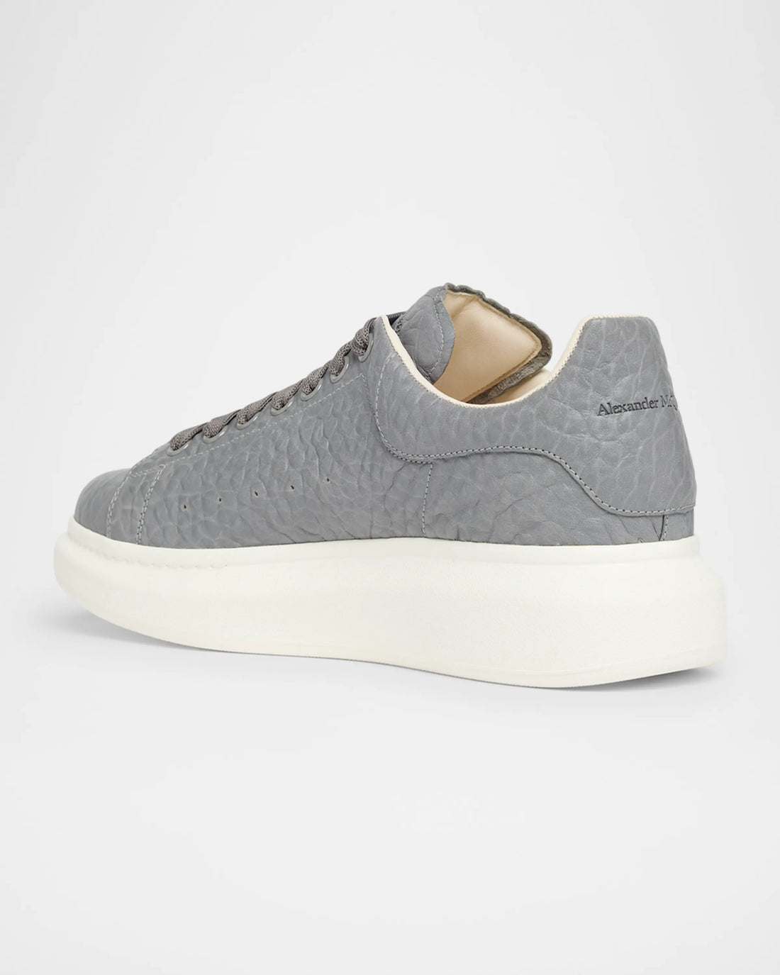 McQueen Men's Grainy Leather Oversized Sneakers