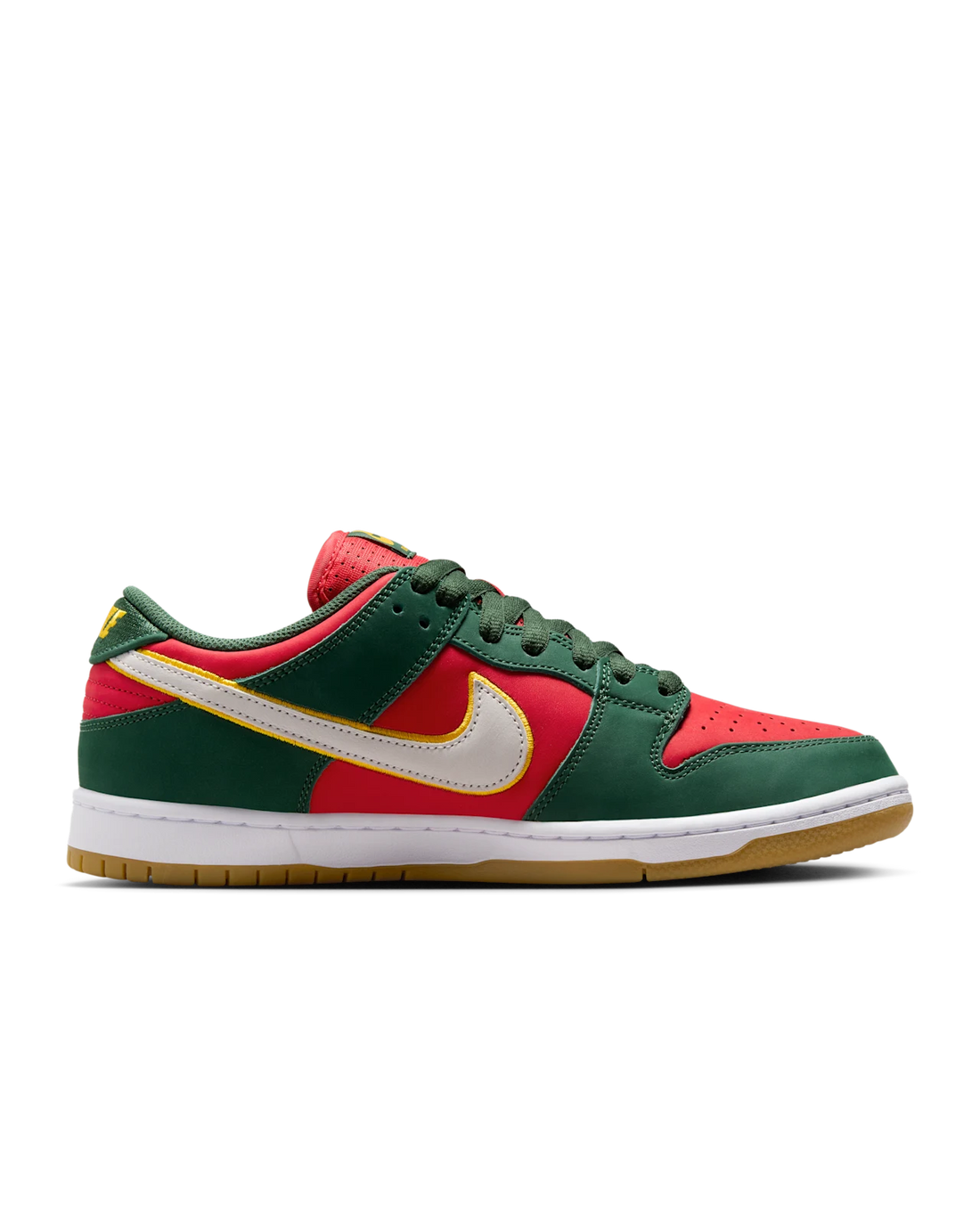 Nike SB Dunk Low. Fir and Fire Red