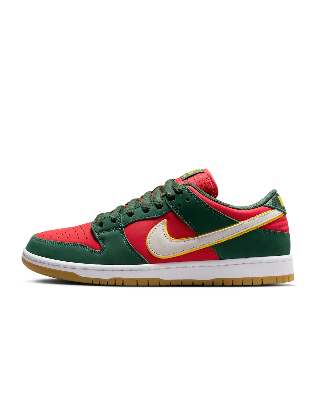 Nike SB Dunk Low. Fir and Fire Red