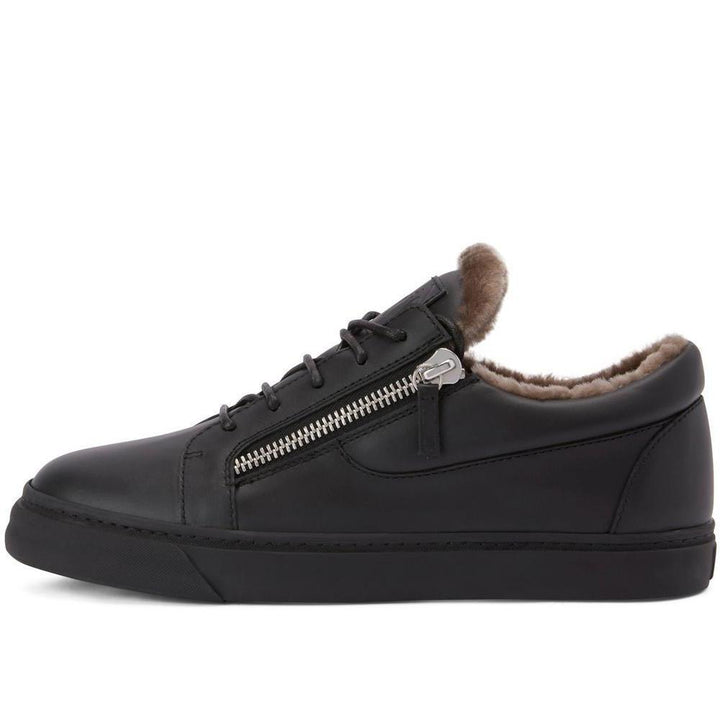 Giuseppe Zanotti shearling-trimmed leather sneakers