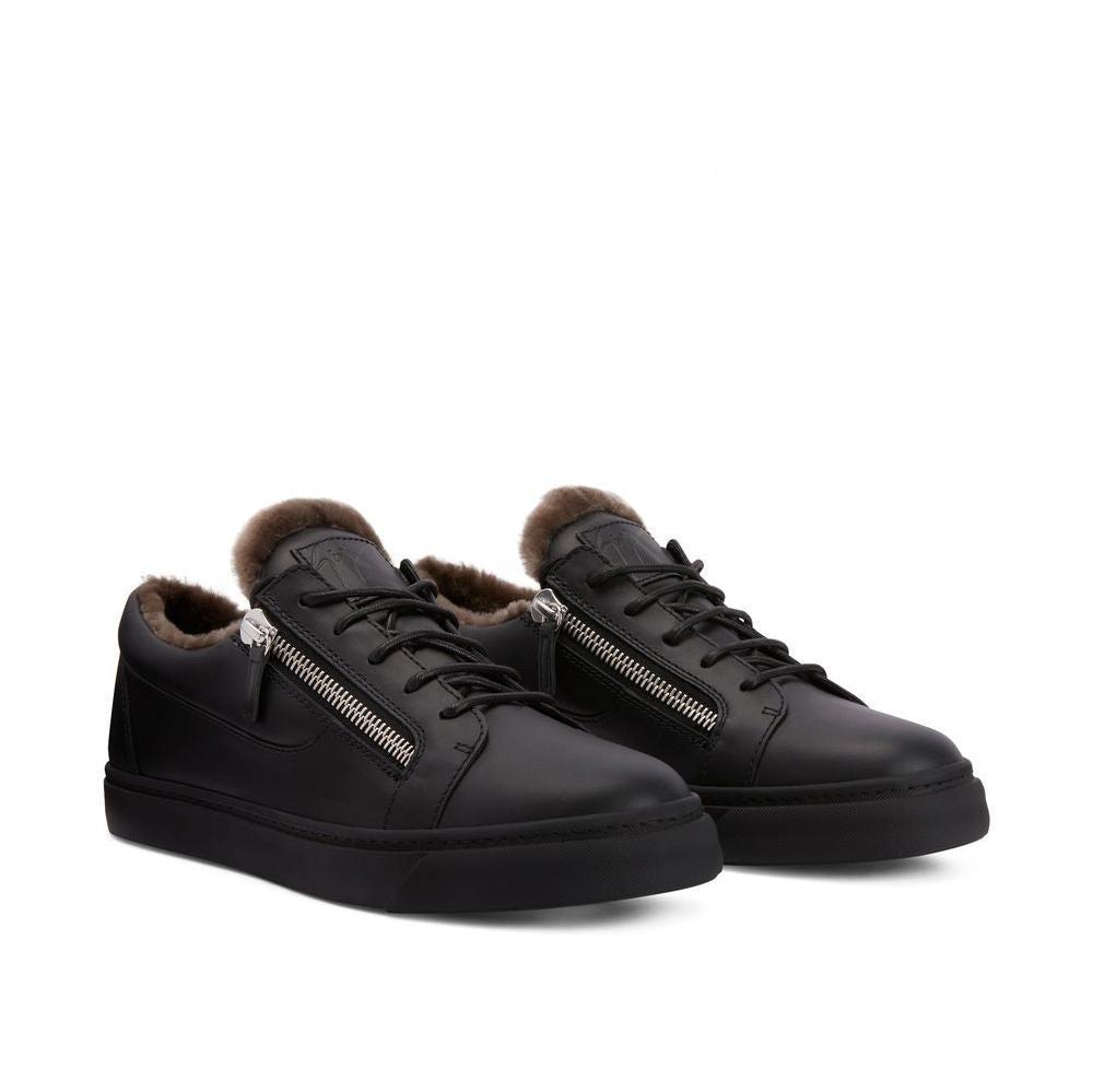 Giuseppe Zanotti shearling-trimmed leather sneakers