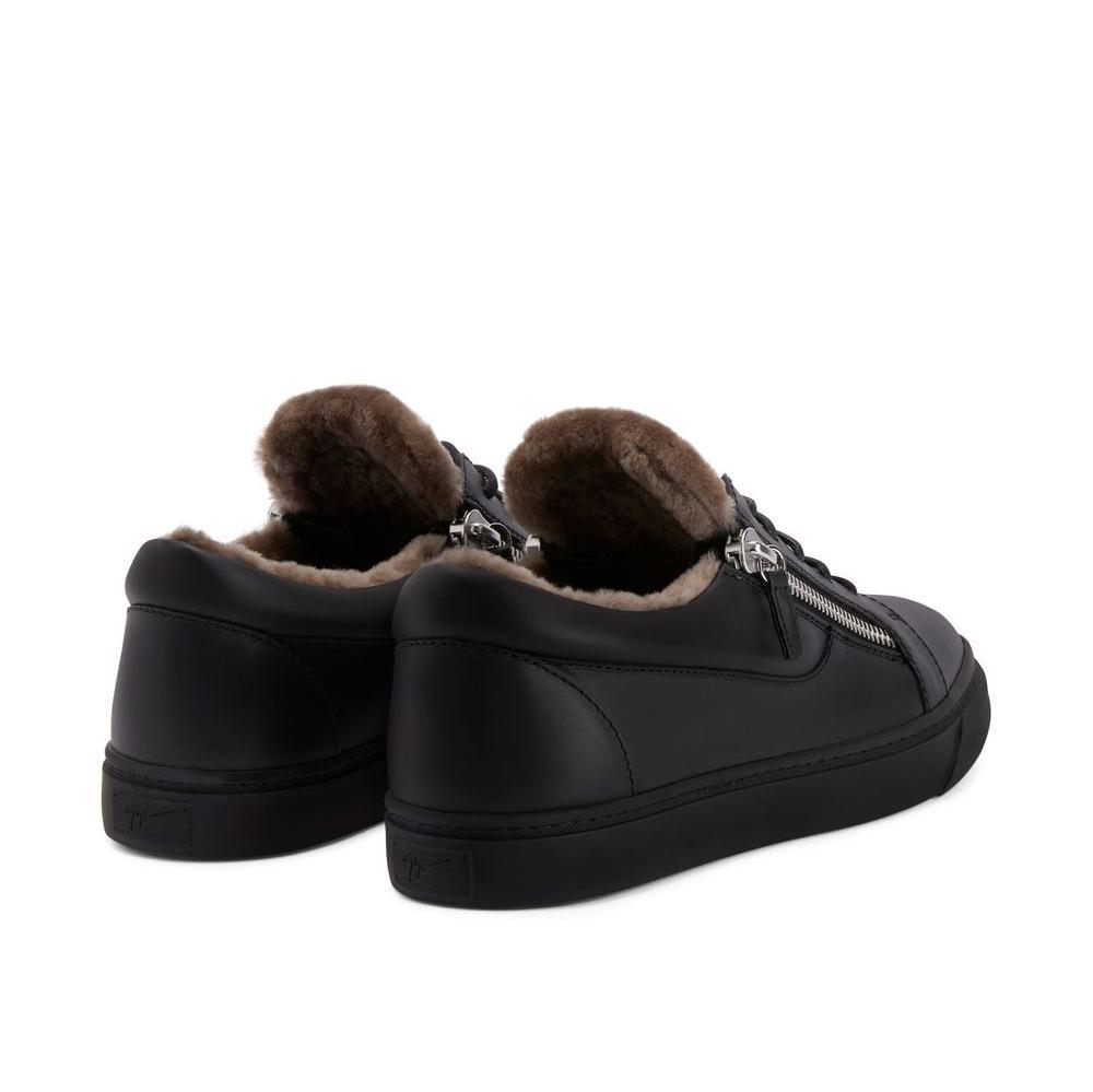 Giuseppe Zanotti shearling-trimmed leather sneakers