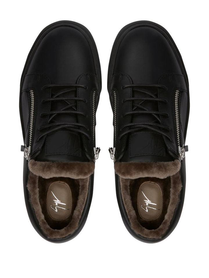 Giuseppe Zanotti shearling-trimmed leather sneakers